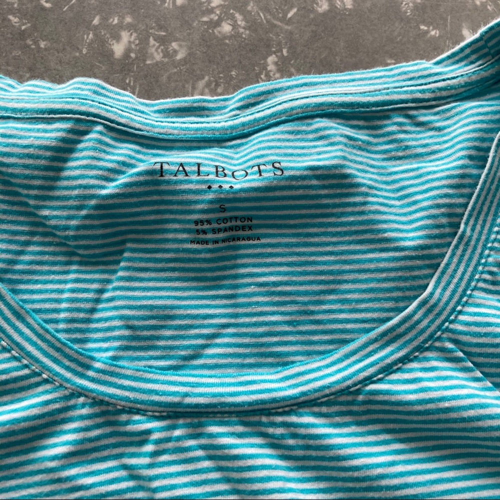 Talbots tank top size small turquoise & white - Picture 4 of 5